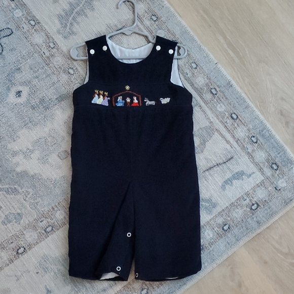 The Smocking Place Boys Smocked Embroidered Nativity Christmas Outfit Sz18m - Picture 1 of 7